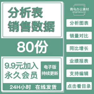 销售数据分析可视化年季月度销售业绩利润提成统计excel表格模板
